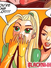 Shove this big black cock down my throat on that comic porno! No, shes going to suck my dick first!