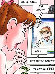 Free Jab comics. Julia is ready to suck her dad in front of webcam