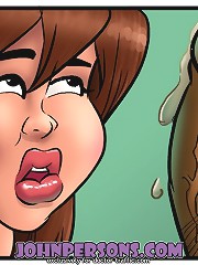 Kinky whore plays with two huge black cocks in mad ass to mouth John Persons comics