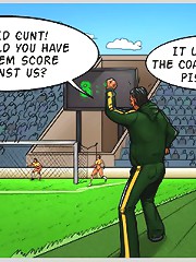 Porn cartoons slut gets pussy wet watching football match