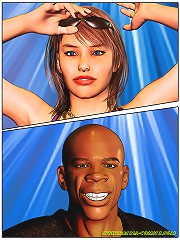 Interracial Comics. Sexy white chick want black cock right in disco club