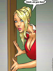 Jenny going to men's shower comics hot moms