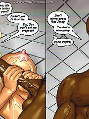 Cum covered whore in a shower on this cartoon sex comics